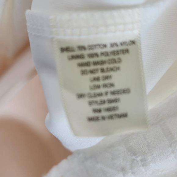 NEW Monteau White Floral Laced Mini Dress With Ruffle Sleeve Detail Small - Picture 6 of 7